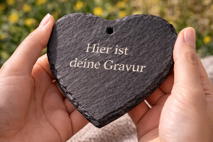 Schiefer Herz mit Erdstecker